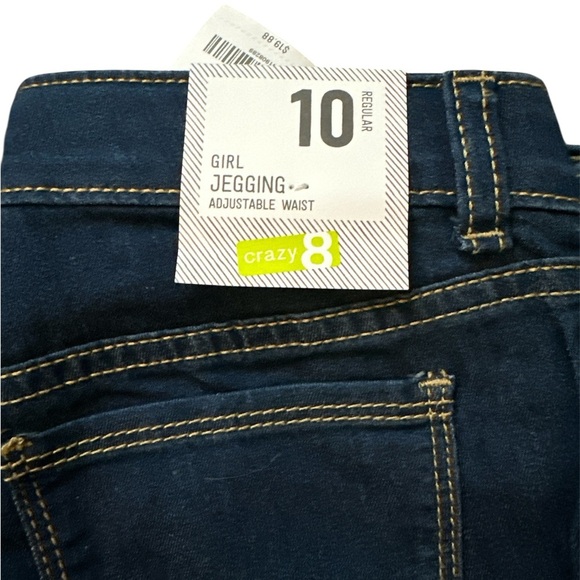 Crazy 8 Girl Jegging Adjustable Waist size 10, 2 pair, blue & black - Picture 2 of 3